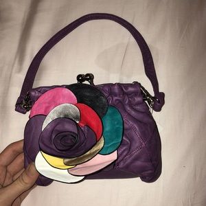 Purple Flower Mini Purse